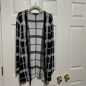 Tontana Black and White Fringed Cardigan